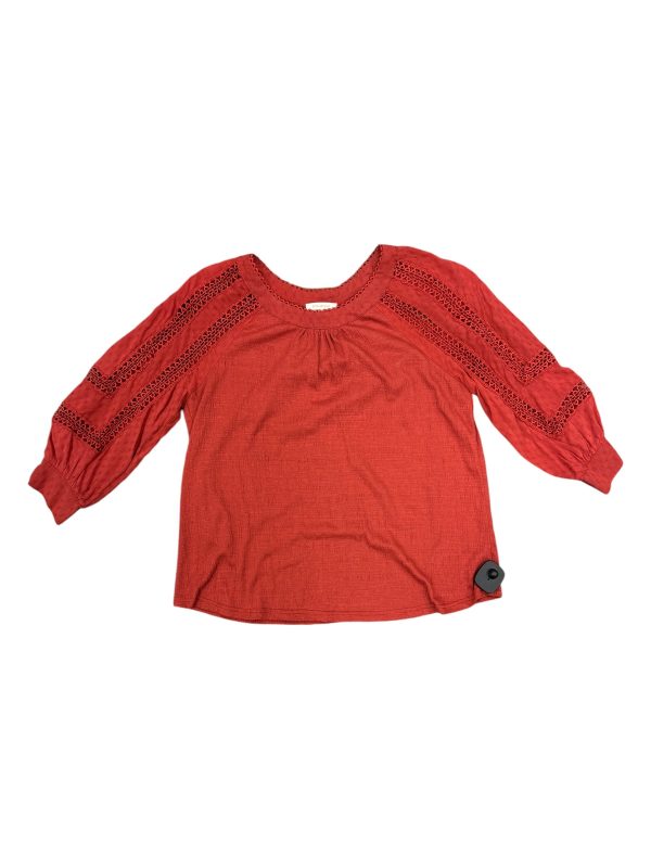 Top Long Sleeve By Skies Are Blue In Red, Size: S For Sale