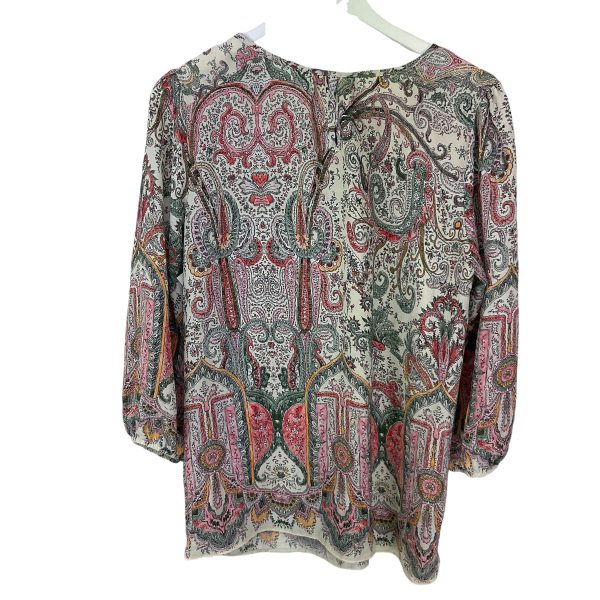 Top Long Sleeve By Cato In Green & Pink, Size: M on Sale