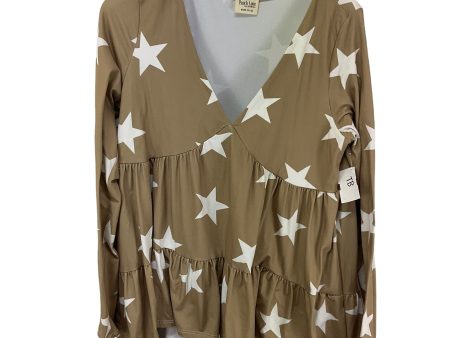 Top Long Sleeve By Peach Love Cream California In Gold, Size: L For Discount