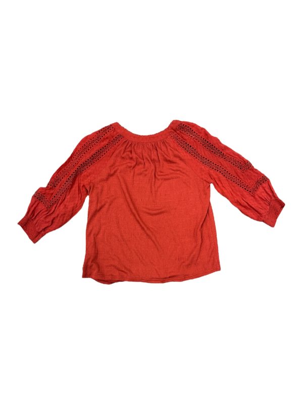 Top Long Sleeve By Skies Are Blue In Red, Size: S For Sale