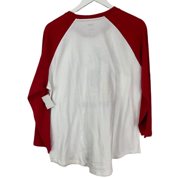 Top Long Sleeve By Old Navy In Red & White, Size: Xl For Discount