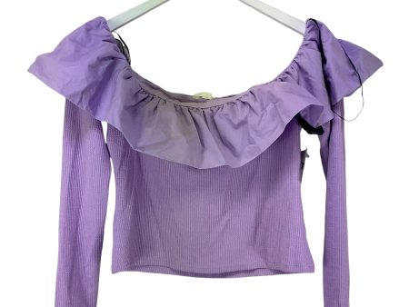 Top Long Sleeve By H&m In Purple, Size: L For Sale