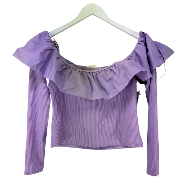 Top Long Sleeve By H&m In Purple, Size: L For Sale