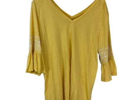 Top Short Sleeve Basic By J. Jill In Yellow, Size: L Online Sale