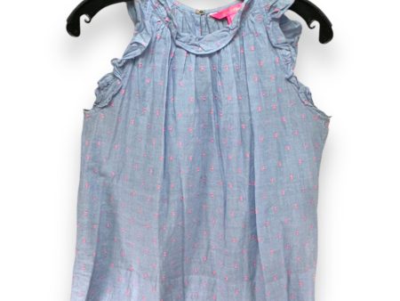 Kirstin Top Designer By Lilly Pulitzer In Bluebell Chambray Neon Chambray Clip, Size: XS Hot on Sale