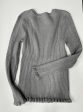 Olivia Warren Ribbed Knit Long Sleeve Top Grey Size L Fashion