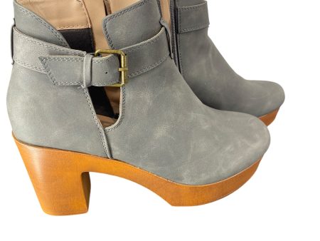 Boots Ankle Heels By Wonderly In Grey, Size: 8.5 Cheap