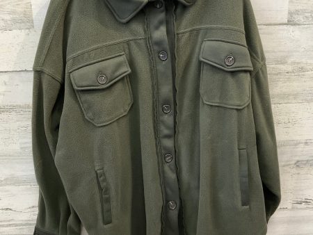 Jacket Shirt By Zenana Outfitters In Green, Size: 3x Online Hot Sale