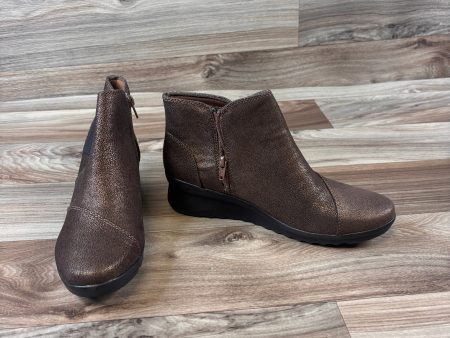 Boots Ankle Heels By Clarks In Brown, Size: 9 Discount