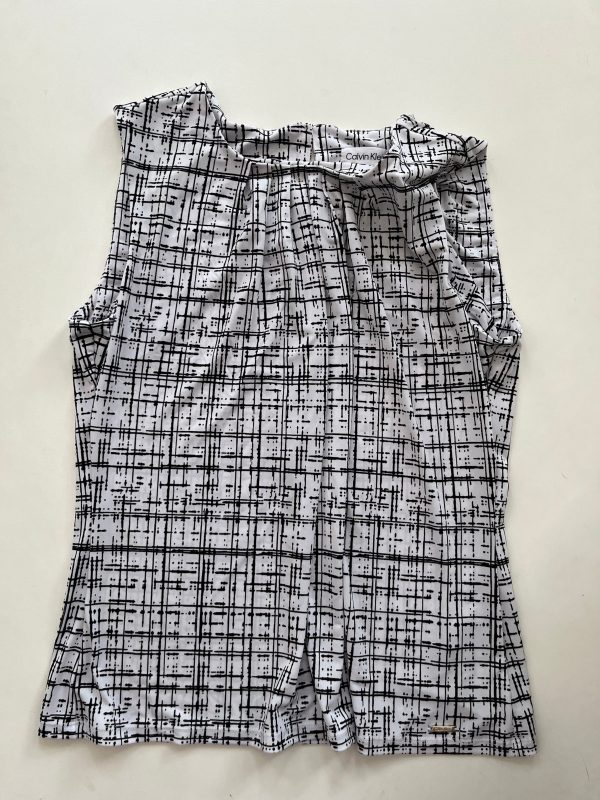 Blouse Sleeveless By Calvin Klein In Black White, Size: M Hot on Sale