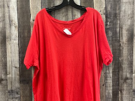 Top Short Sleeve Basic By Ava & Viv In Red, Size: 2x Cheap